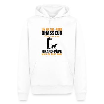 Grand-père Chasseur Anniversaire Cadeau Cool Noël - Sweat à capuche Premium bio Homme - blanc - Devant - Nico (187cm)