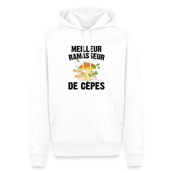 Meilleur Ramasseur De Cèpes Champignon Cadeau Cèpe - Sweat à capuche Premium bio Homme - blanc - Devant - Nico (187cm)