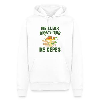 Meilleur Ramasseur De Cèpes Champignon Cadeau Cèpe - Sweat à capuche Premium bio Homme - blanc - Devant - Nico (187cm)