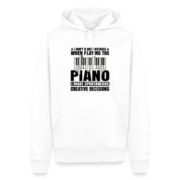 Musique Piano Instrument De Musique Idée Cadeau Dj - Sweat à capuche Premium bio Homme - blanc - Devant - Nico (187cm)
