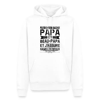 Papa Et Beau-papa Fête Des Pères Anniversaire Cool - Sweat à capuche Premium bio Homme - blanc - Devant - Nico (187cm)