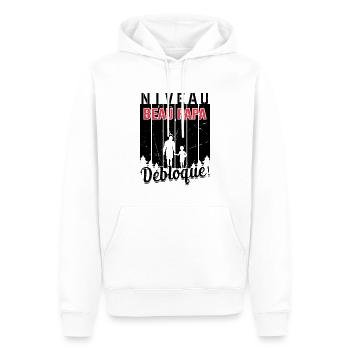 Niveau Beau-papa Débloqué Fête Des Pères Papa Dad - Sweat à capuche Premium bio Homme - blanc - Devant - Nico (187cm)