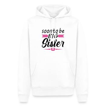 Bientôt Grande Sœur Enceinte Maman Grossesse - Sweat à capuche Premium bio Homme - blanc - Devant - Nico (187cm)