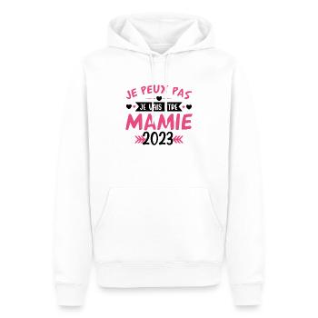 Mamie 2023 Cadeau Enceinte Maman Anniversaire Cool - Sweat à capuche Premium bio Homme - blanc - Devant - Nico (187cm)