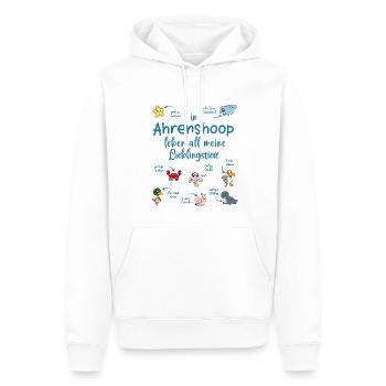 Meine Lieblingstiere in Ahrenshoop - Männer Premium Bio Hoodie - Weiß - Vorne - Nico (187cm)