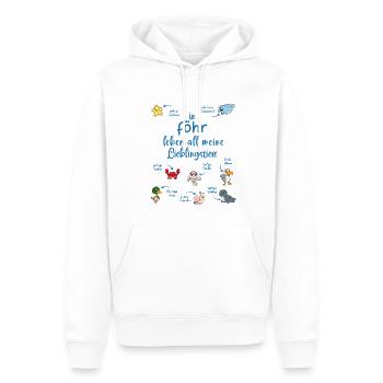 Meine Lieblingstiere in Föhr - Männer Premium Bio Hoodie - Weiß - Vorne - Nico (187cm)