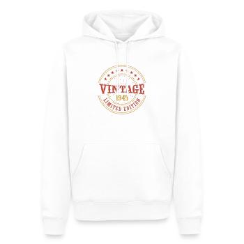 Vintage 1945 Vintage Anniversaire Idée Cadeau 1945 - Sweat à capuche Premium bio Homme - blanc - Devant - Nico (187cm)