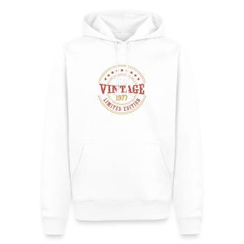 Vintage 1977 Vintage Jubiläum Geschenkidee 1977 - Männer Premium Bio Hoodie - Weiß - Vorne - Nico (187cm)