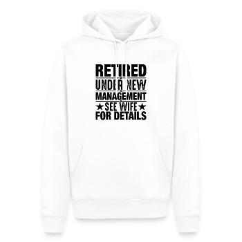 Pensionierung unter neuer Leitung - Männer Premium Bio Hoodie - Weiß - Vorne - Nico (187cm)