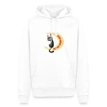 Katze auf dem Mond - Männer Premium Bio Hoodie - Weiß - Vorne - Nico (187cm)