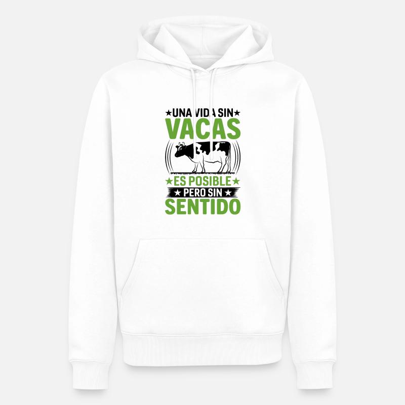 Cadeau De Vache Drôle - Sweat à capuche Premium bio Homme - blanc