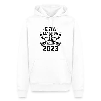 Cette Légende Prend Sa Retraite En 2023 - Sweat à capuche Premium bio Homme - blanc - Devant - Nico (187cm)