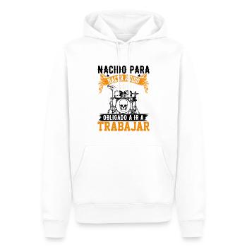 Né Pour Faire Du Bruit - Sweat à capuche Premium bio Homme - blanc - Devant - Nico (187cm)