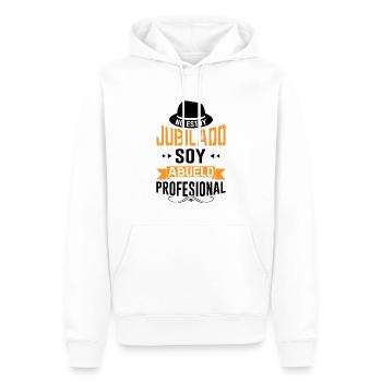 Papi Retraité Je Suis Un Grand-père Professionnel - Sweat à capuche Premium bio Homme - blanc - Devant - Nico (187cm)