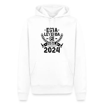 Cette Légende Prend Sa Retraite En 2024 - Sweat à capuche Premium bio Homme - blanc - Devant - Nico (187cm)