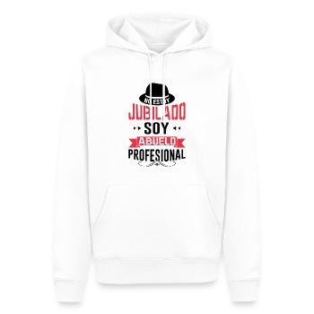 Papi Retraité Je Suis Un Grand-père Professionnel - Sweat à capuche Premium bio Homme - blanc - Devant - Nico (187cm)