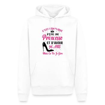 Princesse 96 Ans Idée Cadeau Anniversaire Amour - Sweat à capuche Premium bio Homme - blanc - Devant - Nico (187cm)