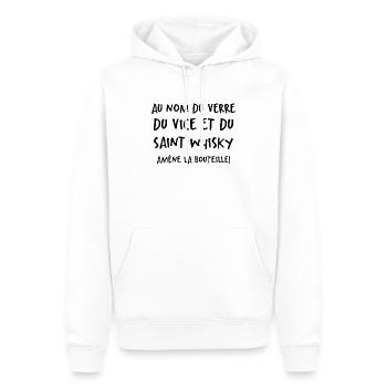 Au Nom Du Verre Du Vice Et Du Saint Whisky - Sweat à capuche Premium bio Homme - blanc - Devant - Nico (187cm)