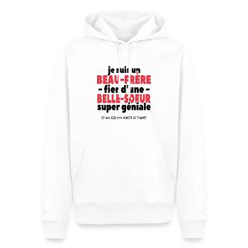Je Suis Un Beau-père Fier D'une Belle Soeur - Sweat à capuche Premium bio Homme - blanc - Devant - Nico (187cm)