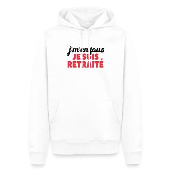J'm'en Fous Je Suis Retraité - Sweat à capuche Premium bio Homme - blanc - Devant - Nico (187cm)