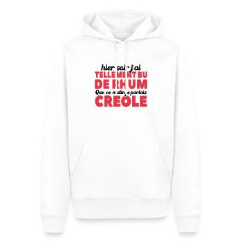 Hier Soir J'ai Tellement Bu De Rhum - Sweat à capuche Premium bio Homme - blanc - Devant - Nico (187cm)