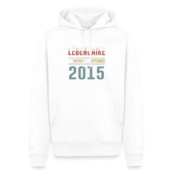 Légendaire Depuis Septembre 2015 Anniversaire - Sweat à capuche Premium bio Homme - blanc - Devant - Nico (187cm)