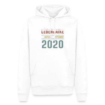 Légendaire Depuis Septembre 2020 Anniversaire - Sweat à capuche Premium bio Homme - blanc - Devant - Nico (187cm)