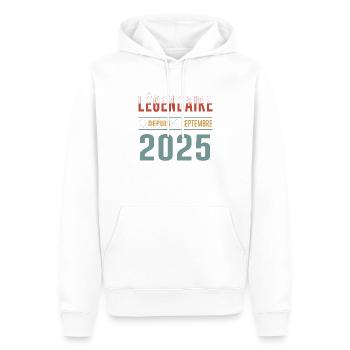 Légendaire Depuis Septembre 2025 Anniversaire - Sweat à capuche Premium bio Homme - blanc - Devant - Nico (187cm)