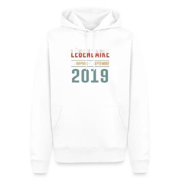Légendaire Depuis Septembre 2019 Anniversaire - Sweat à capuche Premium bio Homme - blanc - Devant - Nico (187cm)