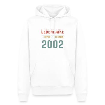 Légendaire Depuis Septembre 2002 Anniversaire - Sweat à capuche Premium bio Homme - blanc - Devant - Nico (187cm)