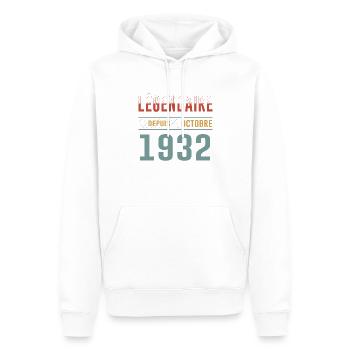 Légendaire Depuis Octobre 1932 Anniversaire - Sweat à capuche Premium bio Homme - blanc - Devant - Nico (187cm)