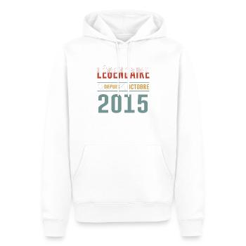Légendaire Depuis Octobre 2015 Anniversaire - Sweat à capuche Premium bio Homme - blanc - Devant - Nico (187cm)