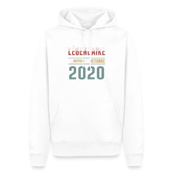 Légendaire Depuis Octobre 2020 Anniversaire - Sweat à capuche Premium bio Homme - blanc - Devant - Nico (187cm)