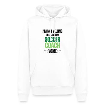 Not Yelling soccer Coach Voice funny black texture - Men’s Premium Organic Hoodie - white - Front - Nico (187cm)
