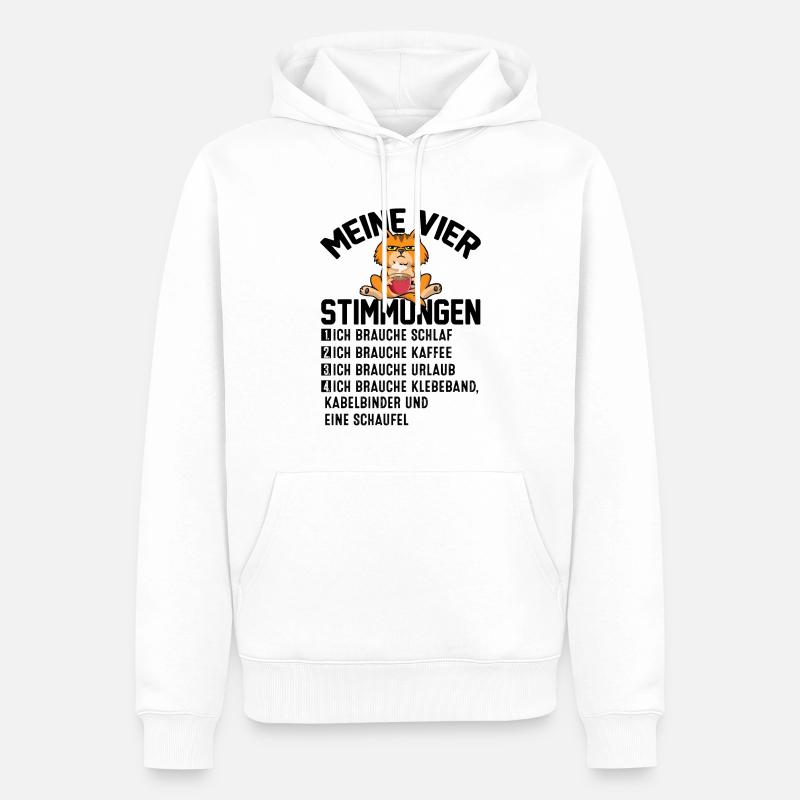 Meine Vier Stimmungen - Männer Premium Bio Hoodie - Weiß