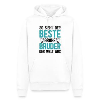 So Sieht Der Beste Große Bruder Der Welt Aus - Männer Premium Bio Hoodie - Weiß - Vorne - Nico (187cm)