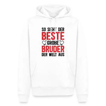 So Sieht Der Beste Große Bruder Der Welt Aus - Männer Premium Bio Hoodie - Weiß - Vorne - Nico (187cm)
