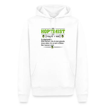 Hop timist Substantiv - Männer Premium Bio Hoodie - Weiß - Vorne - Nico (187cm)