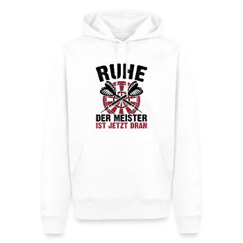 Ruhe Der Meister Ist Jetzt Dran - Männer Premium Bio Hoodie - Weiß - Vorne - Nico (187cm)