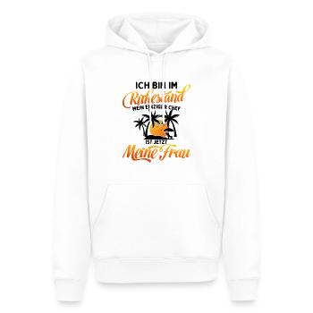 Ich Bin Pensioniert Mein Chef Ist Meine Frau - Männer Premium Bio Hoodie - Weiß - Vorne - Nico (187cm)