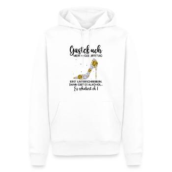 18th Birthday Girl Party Gift Guest Book Funny - Männer Premium Bio Hoodie - Weiß - Vorne - Nico (187cm)