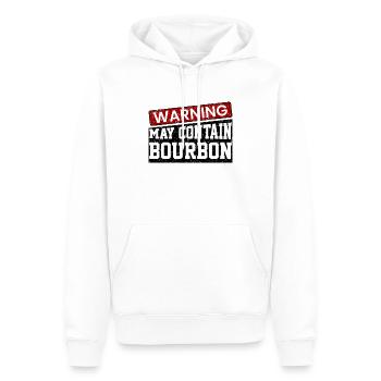 Warnung kann Bourbon enthalten - Männer Premium Bio Hoodie - Weiß - Vorne - Nico (187cm)