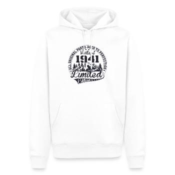 Né en 1941 Toutes les pièces originales Cadeau rétro - Sweat à capuche Premium bio Homme - blanc - Devant - Nico (187cm)