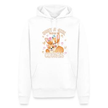 Juste une fille qui aime Corgis Corgi Maman - Sweat à capuche Premium bio Homme - blanc - Devant - Nico (187cm)