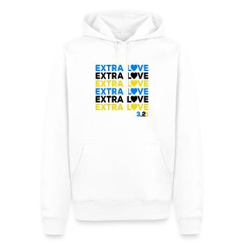 Down Syndrome Extra Chromosomes Extra Love - Men’s Premium Organic Hoodie - white - Front - Nico (187cm)