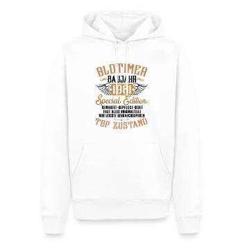BD - Oldtimer Baujahr Jahrgang 1981 retro red - Männer Premium Bio Hoodie - Weiß - Vorne - Nico (187cm)