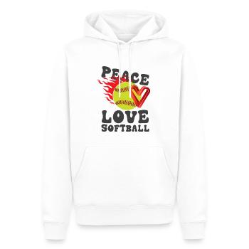 Les filles de la paix aiment le softball - Sweat à capuche Premium bio Homme - blanc - Devant - Nico (187cm)