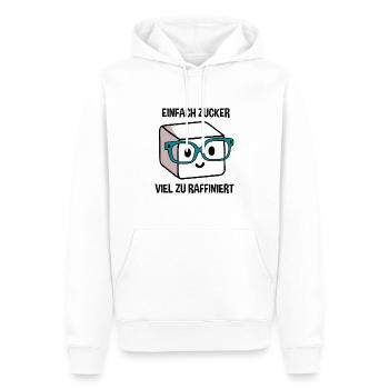 Süßer Nerd Zuckerwürfel: Einfach Zucker Viel Zu - Männer Premium Bio Hoodie - Weiß - Vorne - Nico (187cm)