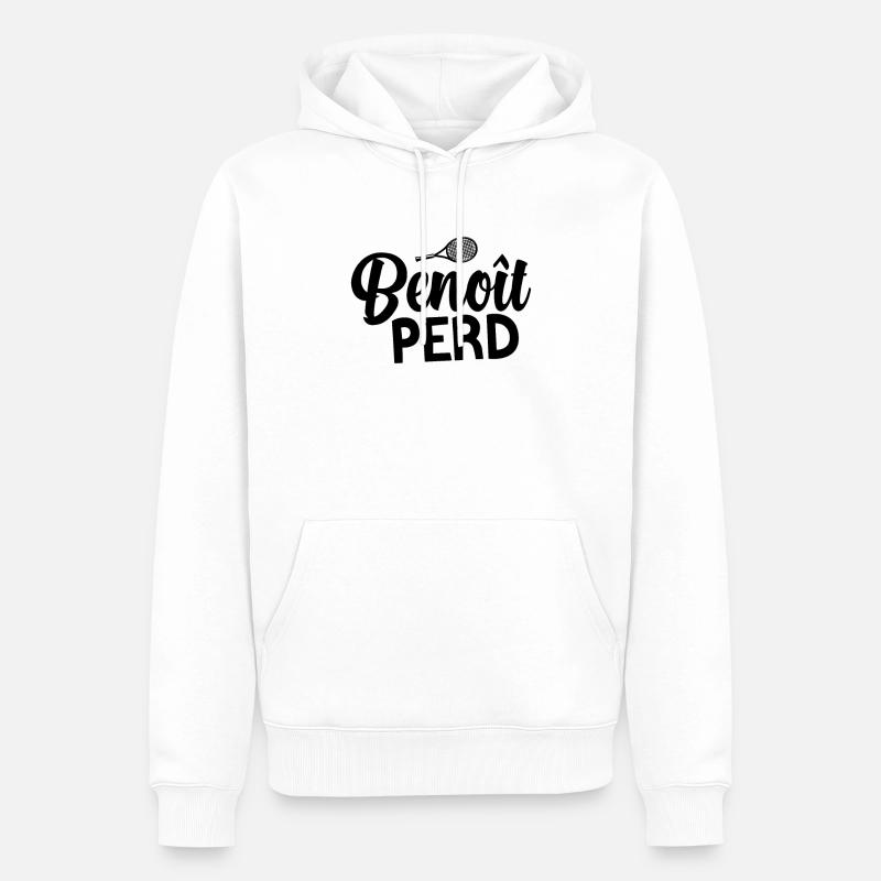 Benoit Perd - Sweat à capuche Premium bio Homme - blanc