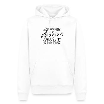 joyeuse première fête des mères - Sweat à capuche Premium bio Homme - blanc - Devant - Nico (187cm)